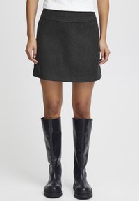 ICHI - A-line skirt - dark grey melange Thumbnail Image 1