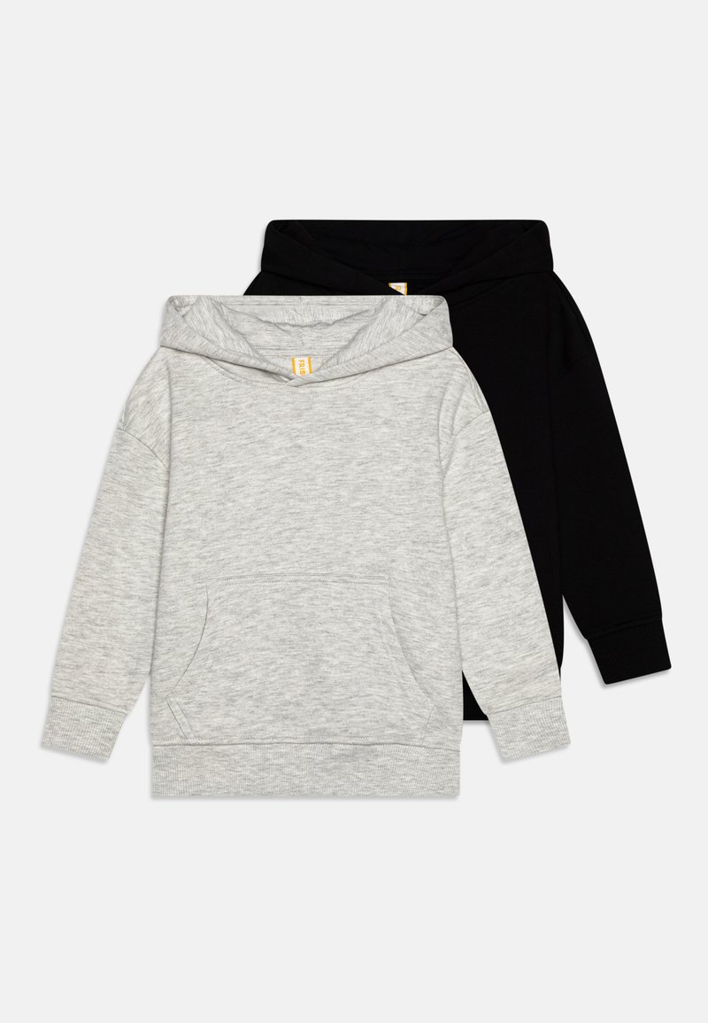 Friboo - UNISEX 2 PACK - Džemperis ar kapuci - black/mottled light grey, Palielināt