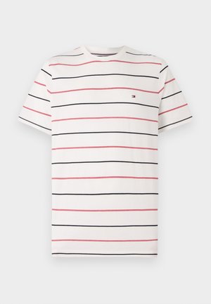 Tommy Hilfiger SEASONAL FIT STRIPE TEE - Camiseta estampada - ecru