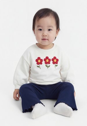 Friboo by Zalando, TODDLER GIRLS LONG SLEEVE AND FLARE LEGGING SET - Majica z dolgimi rokavi - off-white/dark blue