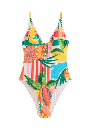 TALL FIT - MACRAME WHIPSTITCH PLUNGE TUMMY CONTROL - Maudymosi kostiumėlis - red/green