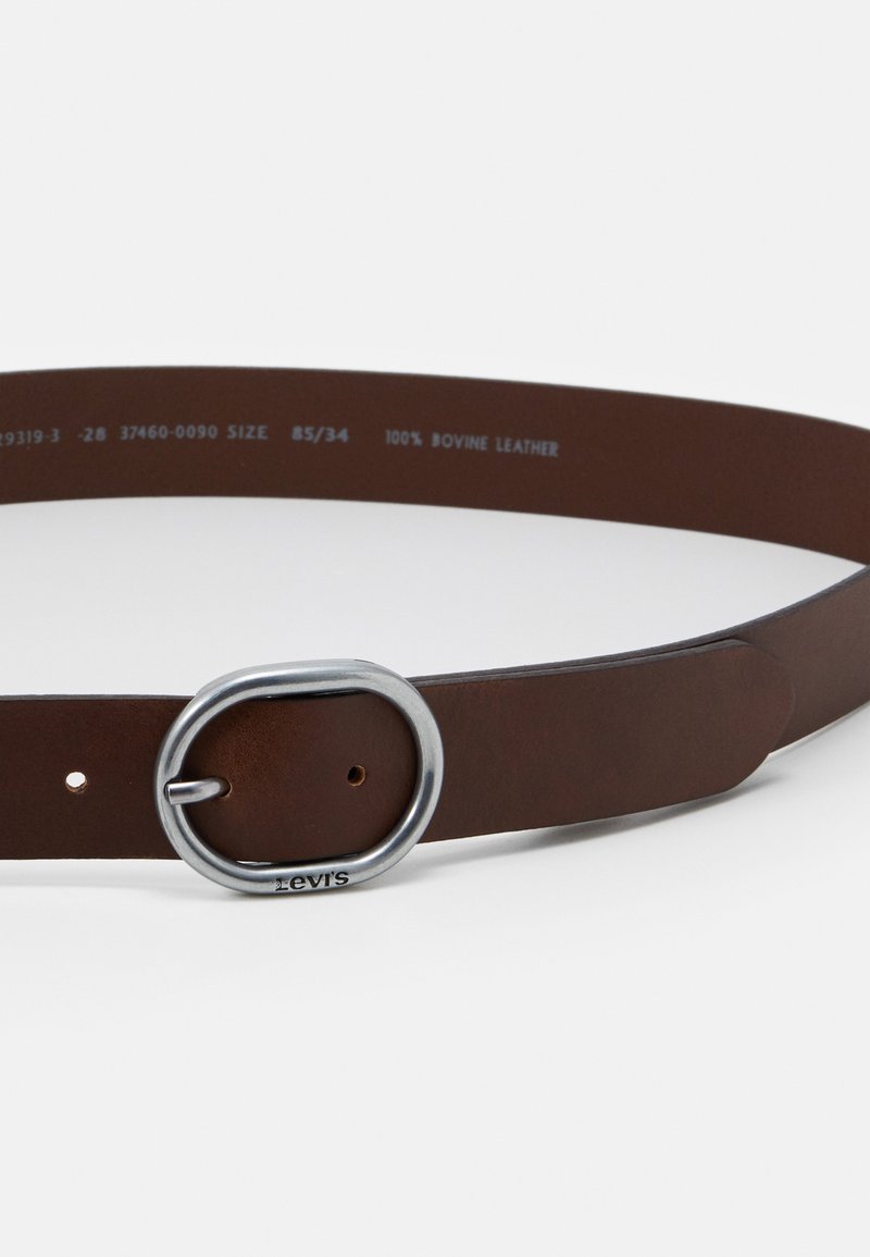 Denton leren riem met geëmailleerde vlag Bruin Tommy Hilfiger