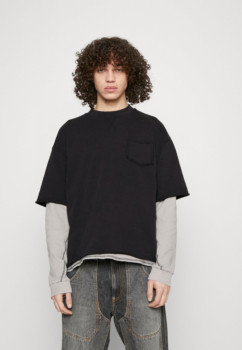 Jaded London - DOUBLE LAYERED  - Sweater - washed black, Vergroten