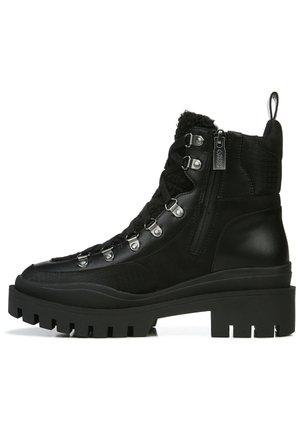 JAXEN - Lace-up ankle boots - black wp leather shearling