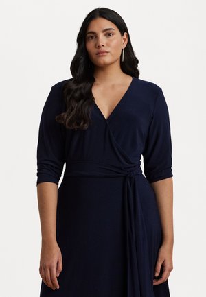 Lauren Ralph Lauren Woman SURPLICE JERSEY DRESS - Jerseyjurk - lighthouse navy