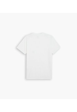 T-shirt en coton blanc à manches courtes, design col rond, texture lisse, sans motifs ni graphiques visibles au dos.