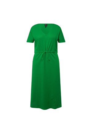 Ulla Popken, TEXTURED KNIT SHORT SLEEVE DRAWSTRING WAIST  - Hverdagskjole - parsley