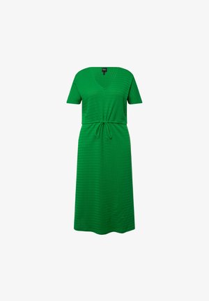 Ulla Popken, TEXTURED KNIT SHORT SLEEVE DRAWSTRING WAIST - Vapaa-ajan mekko - parsley