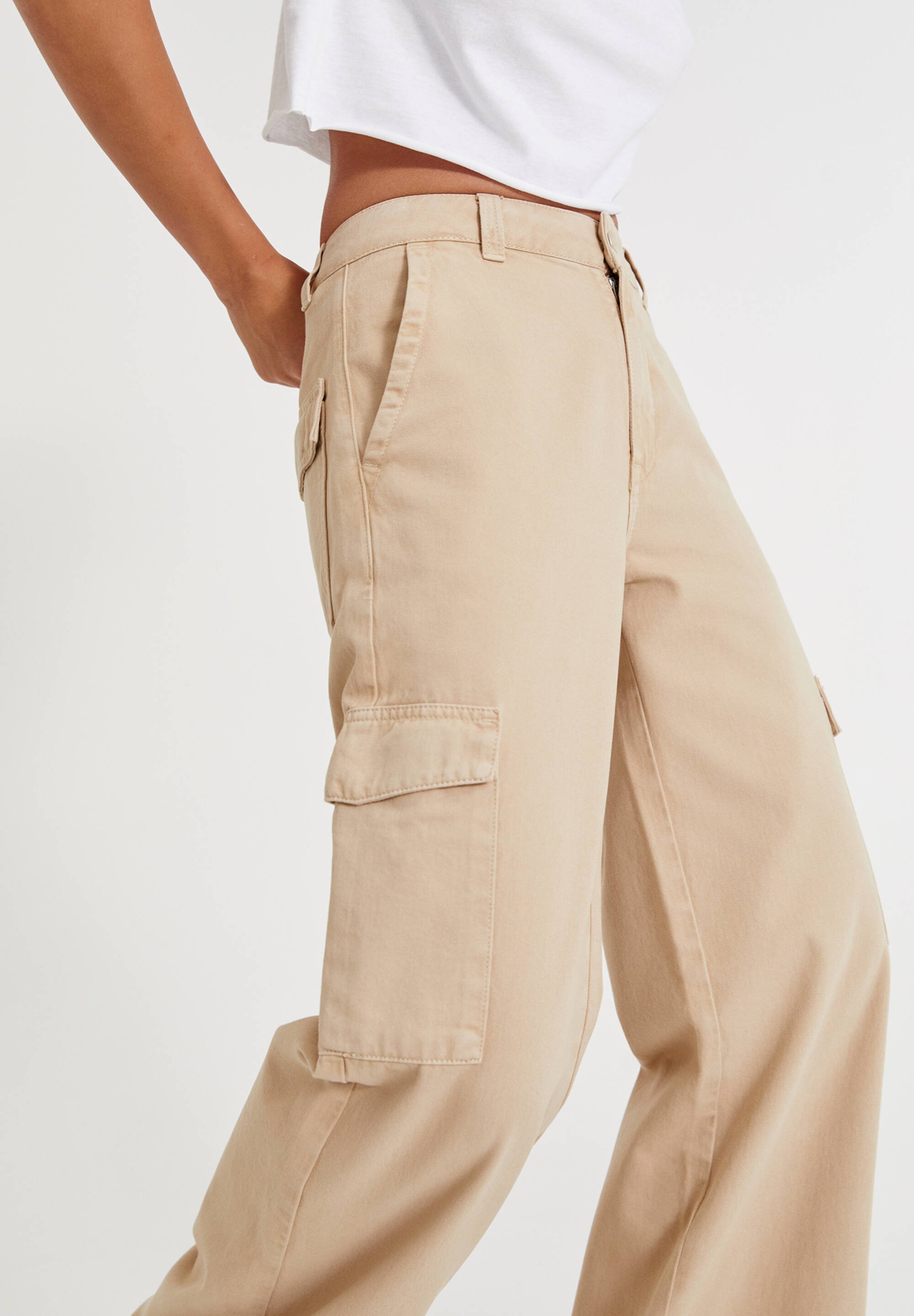 PULL\u0026BEAR Pantaloni cargo - mottled beige/beige screziato - Zalando