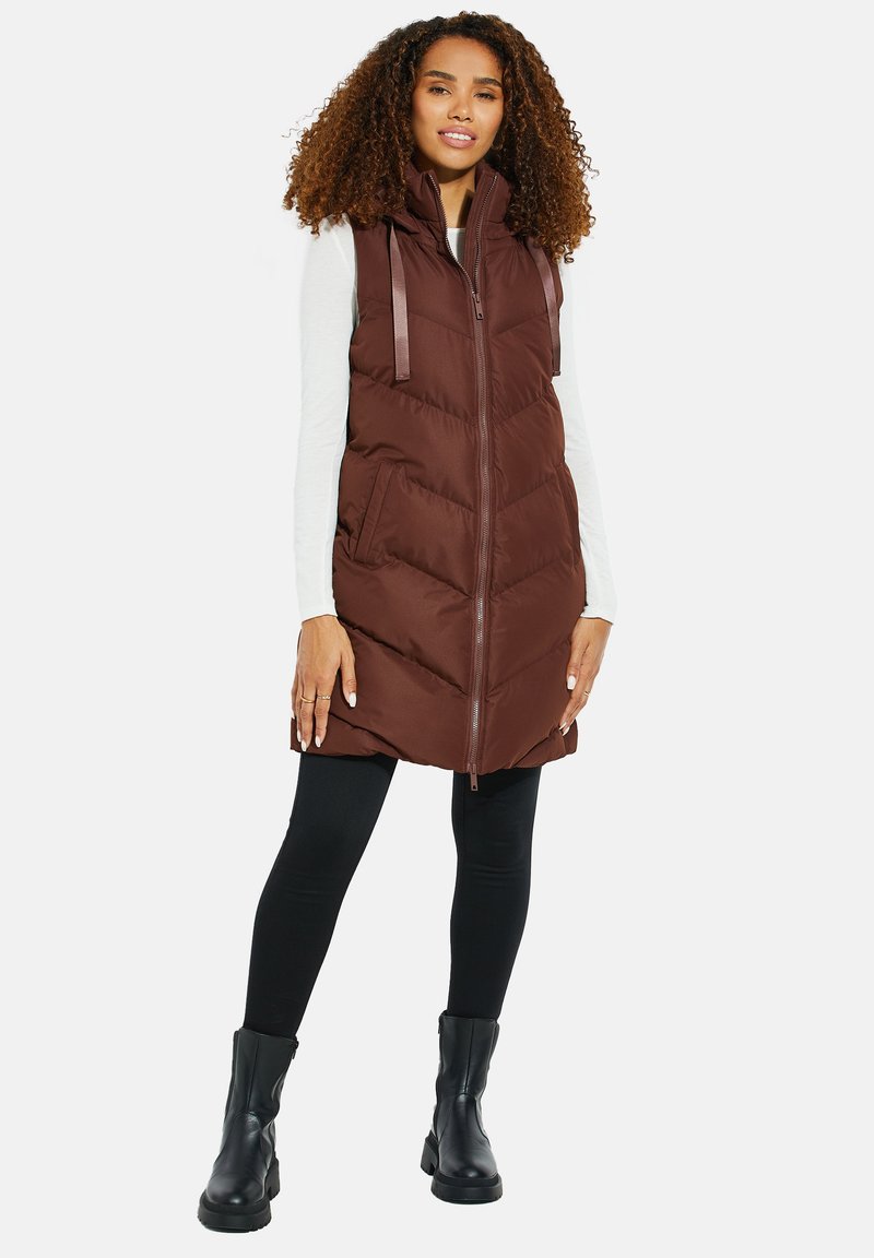 Gilet Faux Daim Marron CHICO'S – Taille M (2) – Occasion Très Bon état – Style Luxe
