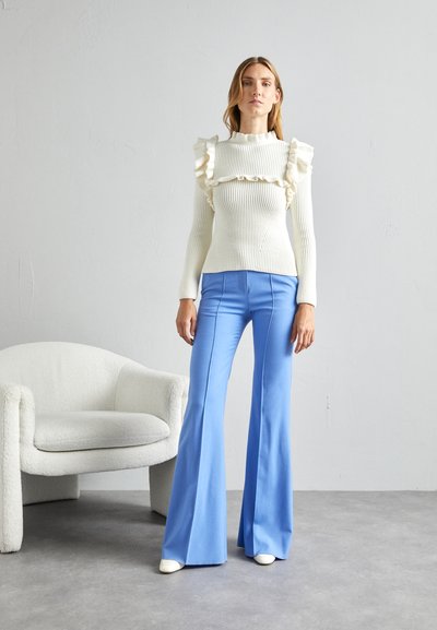Erdem LONG SLEEVE FLARED HEM AND RUFFLE DETAIL - Πουλόβερ - cream