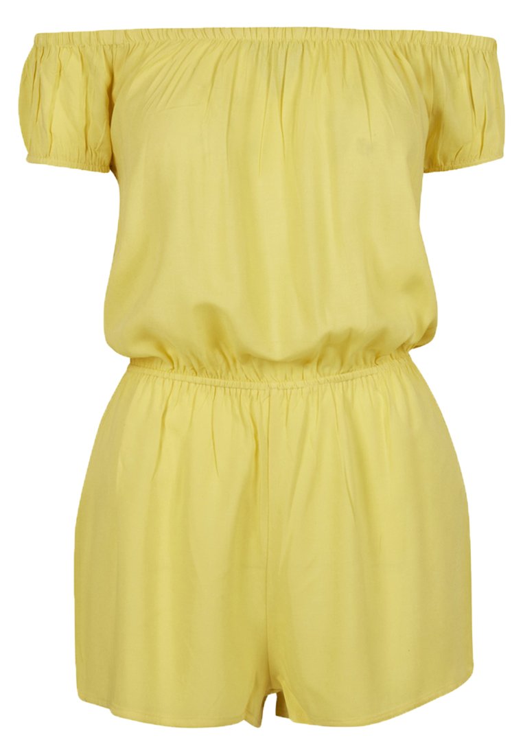 Kollane rinnahoidjaga kombekas, mis on valmistatud kerge kangaga. Omab paksu varrukat, elastset vööd ja lühikesi, vabalt langevaid lühikesi pükse.