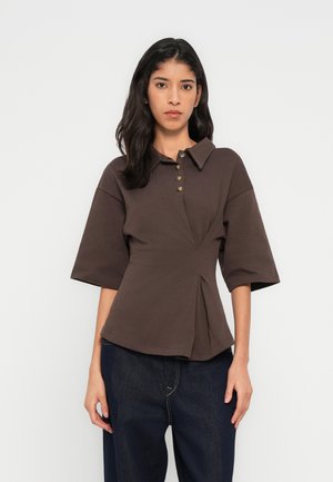 HELLA STRUCTURED - Polo - chocolate brown