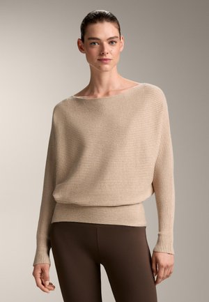 OYSHO OFF-THE-SHOULDER RIB KNIT - Svetr - brown