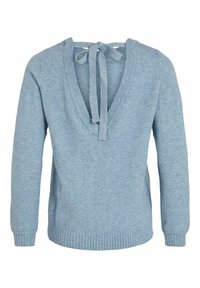 VILA Stickad tröja - light blue