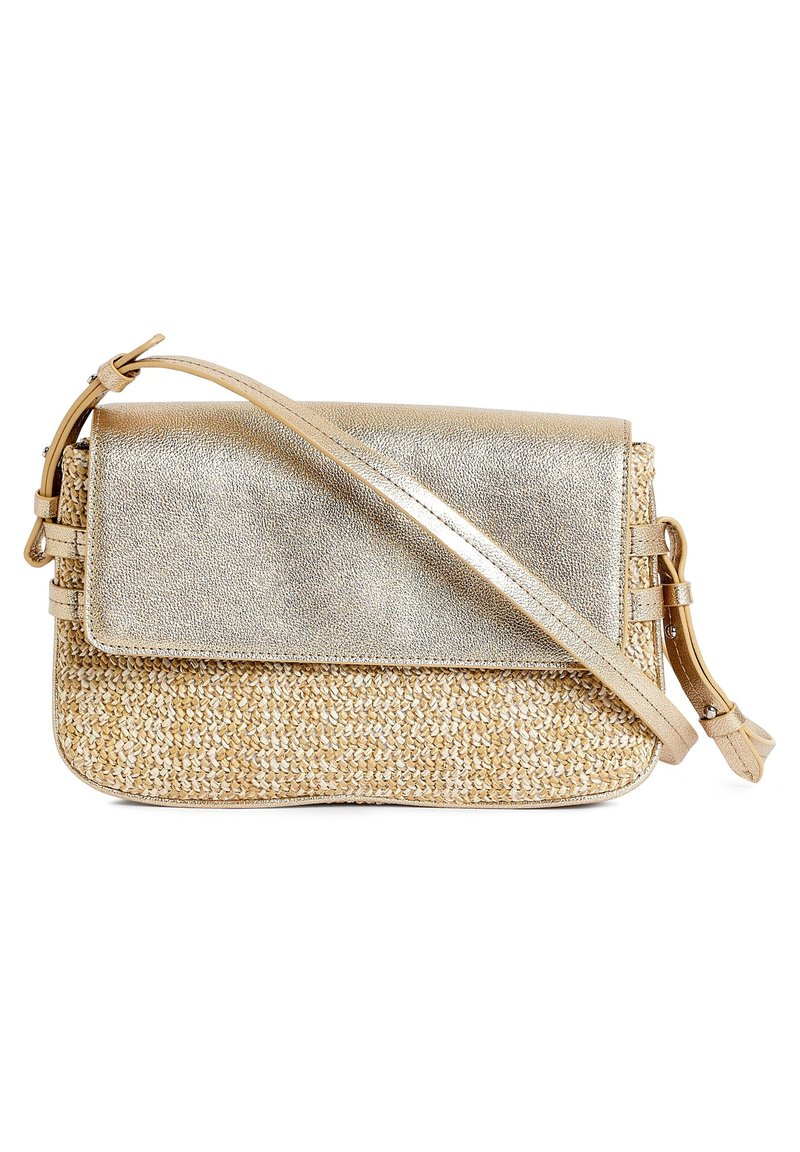 Next METALLIC FLAP RAFFIA CROSSBODY BAG Across body bag gold/beige