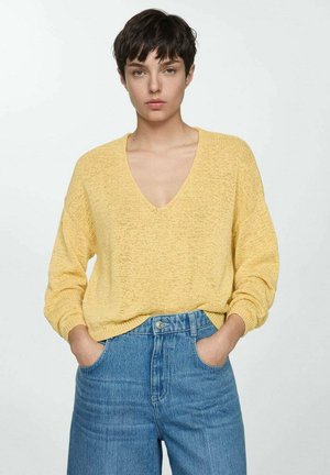 Mango Strickpullover - yellow