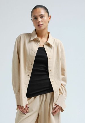 Button-down blouse - dark sand