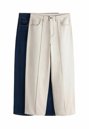 2 PACK PINTUCK - Wide Leg - mid blue/cream