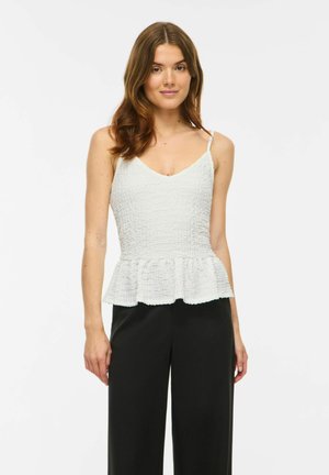 VILA STRAP TOP VILINDAU V-NECK - Débardeur - snow white