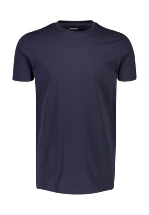 Navy blue short-sleeve t-shirt made of cotton. Features a crew neckline and smooth texture, with no visible patterns or accents.