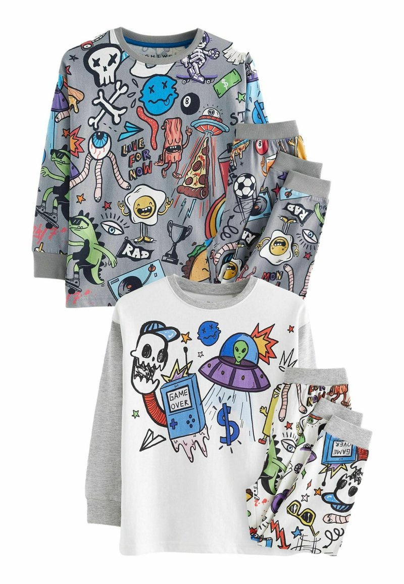 Next LONG SLEEVE 2 PACK - REGULAR FIT SET - Nattøj sæt - grey white character