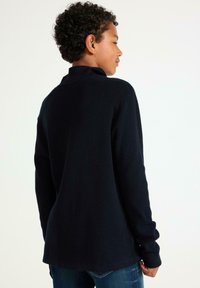 Lindex HALF-ZIP  - Stickad tröja - dark navy