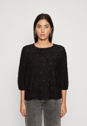 JDY JDYTRISS 3/4 FLOWER - Μπλούζα με μακριά μανίκια - black