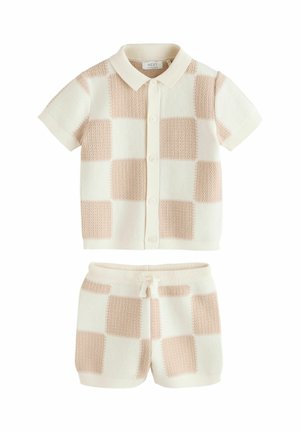 REGULAR FIT - SET - Tracksuit bottoms - neutral checkerboard