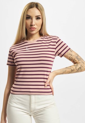 SMALL SIGNATURE TIGHT STRIPE - Triko s potiskem - rose violet