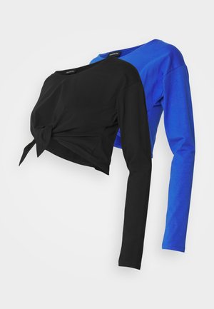 2 PACK - Long sleeved top - blue/black