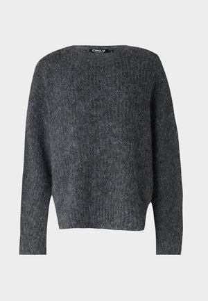 ONLY ONLMOON LIFE SLIT - Strikkegenser - dark grey