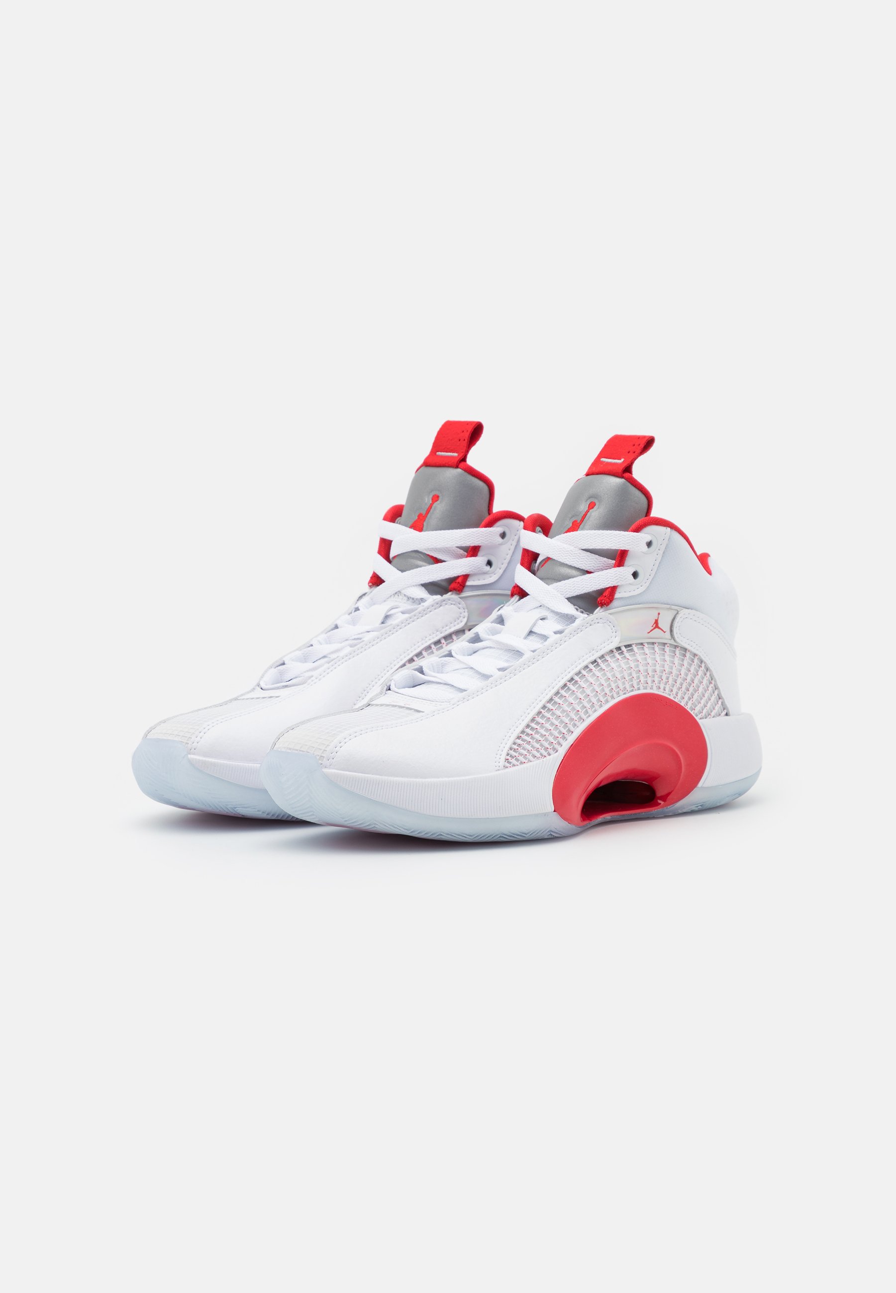 Jordan AIR XXXV - Scarpe da basket - white/fire red/metallic silver/bianco  - Zalando