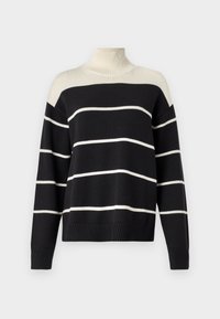 BLEND STRIPE MOCK - Strikkegenser - black/egret