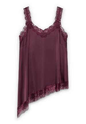 Fiorella Rubino, TOP CON DETTAGLI IN PIZZO - Blusa - bordeaux
