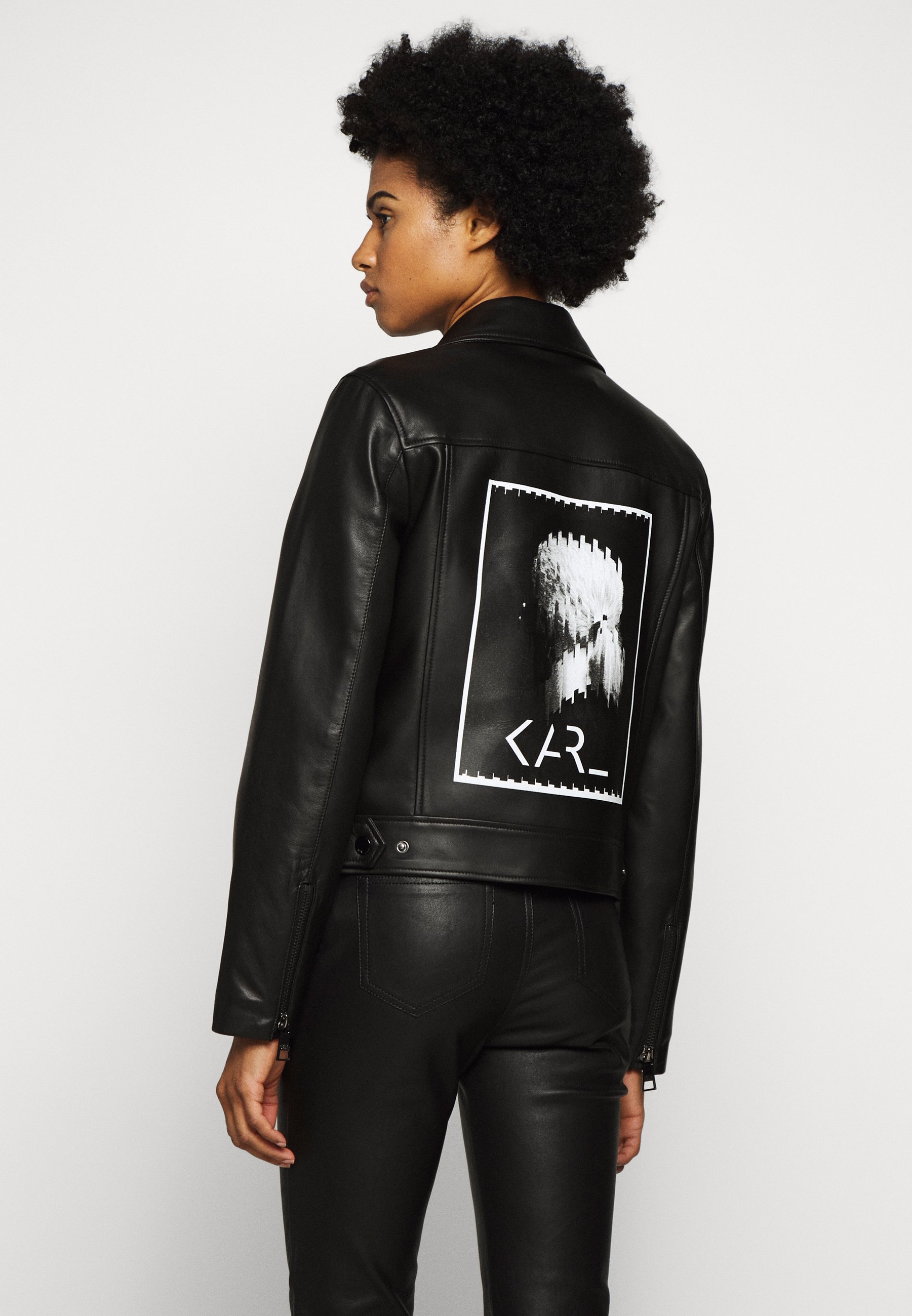 KARL LAGERFELD LEGEND BIKER JACKET Leren jas black KARL LAGERFELD LEGEND BIKER JACKET Leren jas black
