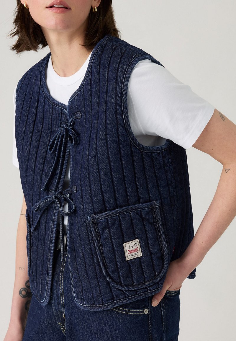 Blouse/gilet Sans Manches Little Levi's Fille - Taille 3T, à Carreaux Bleu/vert, Occasion