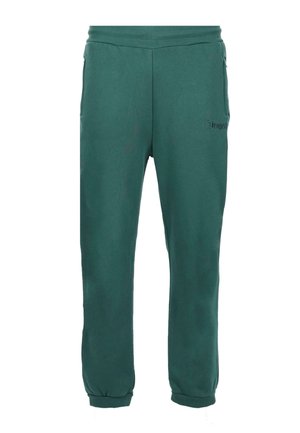 Grønne joggebukser laget av mykt stoff, med en tettsittende passform, elastisk midje, sidelommer og subtile broderte logo detaljer.