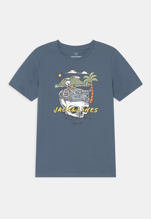 Jack & Jones Jormarbella Branding Tee SS Crew N JNR T-Shirt pour garçon, Blanc éclatant., 128