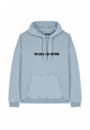 YOU CAN ASK ME ANYTHING EMBROIDERY UNISEX VINTAGE  - Hoodie - light blue