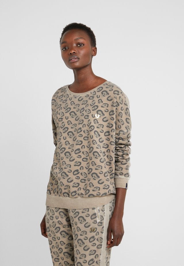 CREW LEO AELLOVERPRINT - Sweatshirt - beige