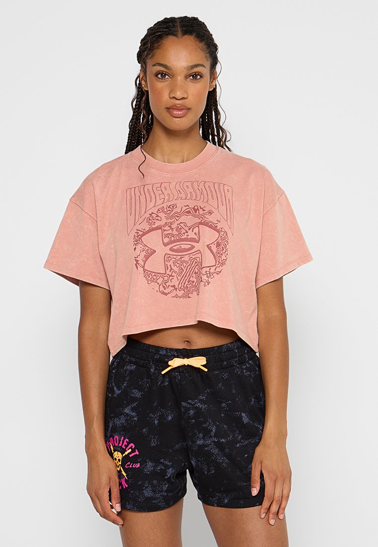 Under Armour T-shirt print donkerroze