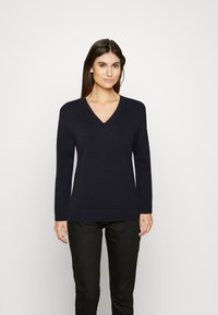 s.Oliver - V NECK - Neule - dark blue Pienoiskuva 1