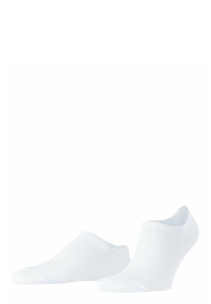 Chaussettes blanches pour la cheville en tissu mélangé de coton, avec un design bas, une texture lisse et un embout renforcé.