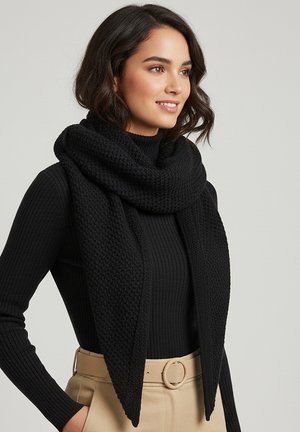 Faera, ELEGANTER DREIECKS-SCHAL UNIFARBEN WEICH UND WARM - Scarf - schwarz