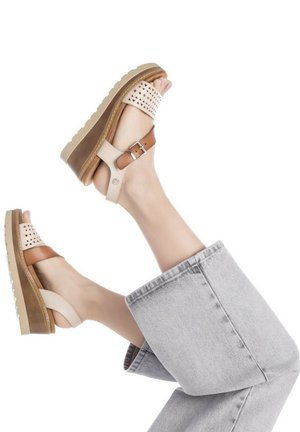 Refresh, SANDALIA DE MUJER CON CUÑA  - HIELO - Sandalias de tacón - blanco