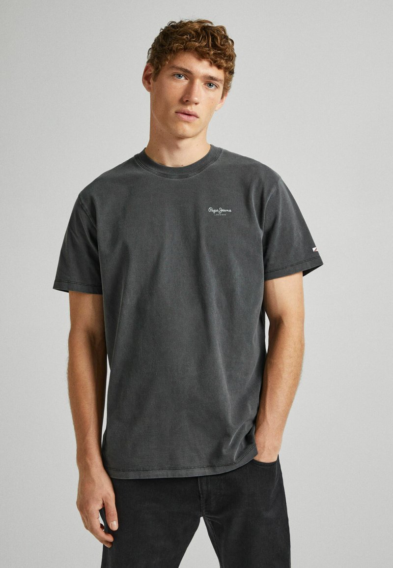 T-shirt Manches Longues Pepe Jeans Homme - Coupe Slim, Col Rond - Logo Signature - Coton Doux