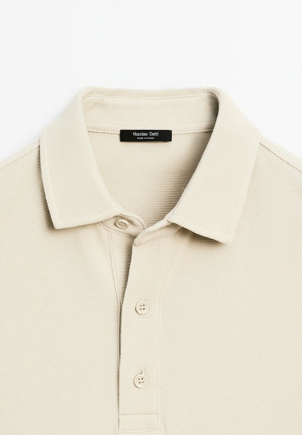 TEXTURED SHORT SLEEVE  - Polo shirt - sand4