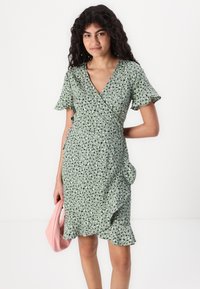 ONLY ONLOLIVIA WRAP DRESS - Dnevna obleka - hedge green