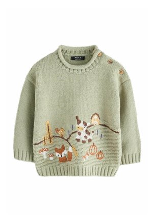 Next, CHARACTER KNITTED CREW NECK JUMPER - Jumper - sage green farm